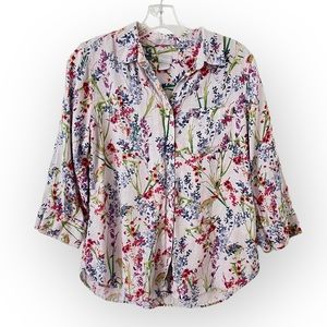 Chico's No-Iron Floral Bouquet Shirt